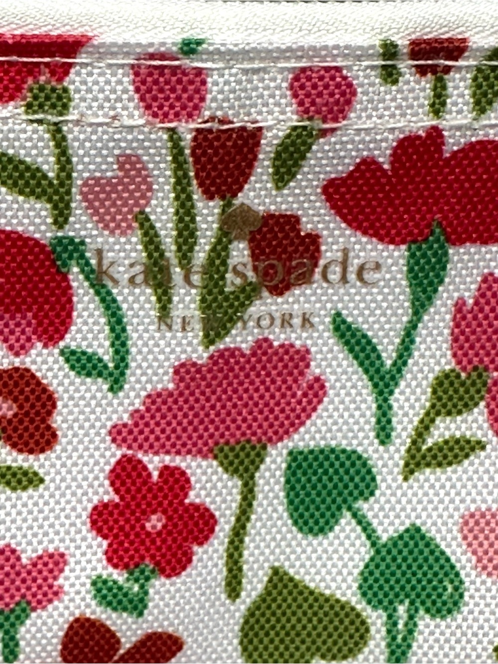 NEW, Kate Spade New York White/Red Floral Print Lunch Bag w/ Handle Zipper - Picture 3 of 10